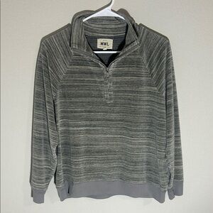 Madewell MWL Velour Space-Dyed Half-Zip Sweatshirt